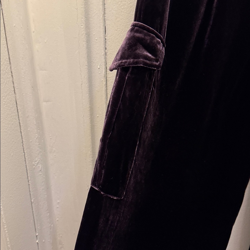 Johnny Was Plum Velvet Wide-Leg Pants - Picture 2 of 4